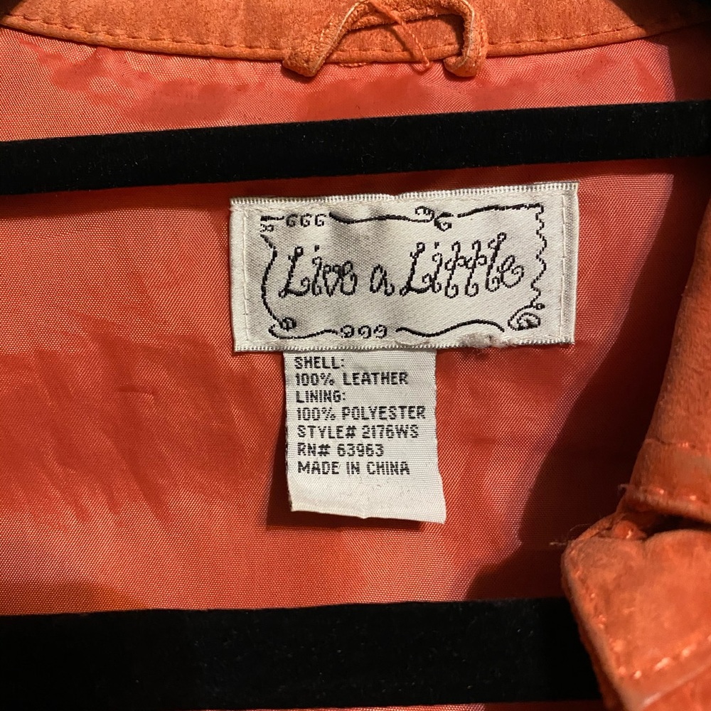 Burnt orange leather jacket!